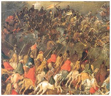 Polish hussars attack Swedish cavalry at Kircholm 1605